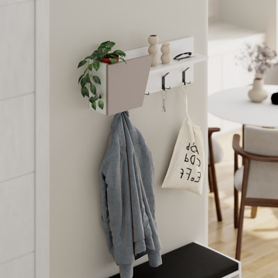 Almat Wall Mounted Required 5 - Hook Wall Mounted Coat Rack