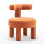 Fauteuil demi-tonneau en velours Bula-295063040