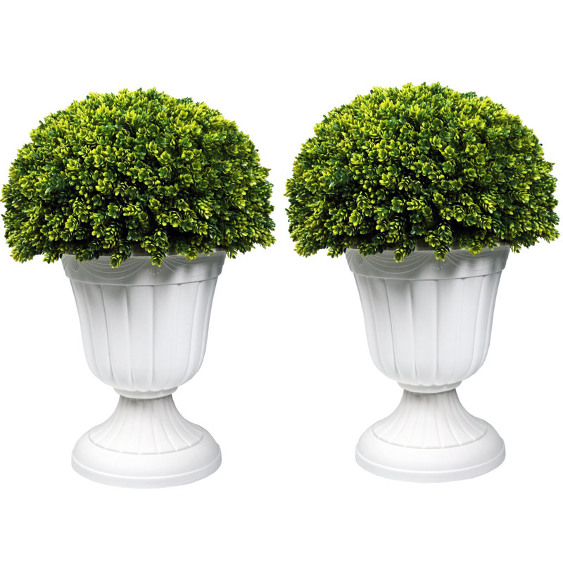 23” Artificial Pine Cone-Shaped Topiary Ball Tree (Set of 2)