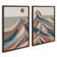 «Mid Century Modern Mountains Blue» par Rachel Lee, ensemble de 3 toiles encadrées-370669344