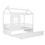 Lit simple en bois avec lit gigogne simple (blanc)
