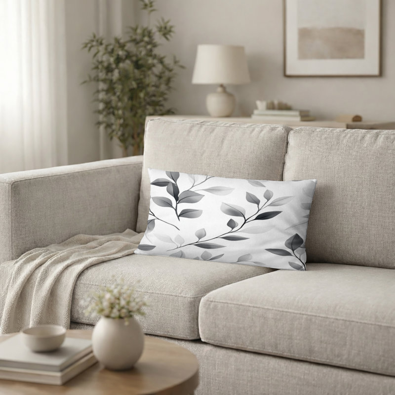 Coussin décoratif décoratif moderne - Coussin gris anthracite, H 12 po x l 20 po