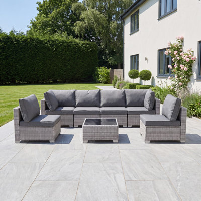 Saviano 6 Seat Modular Rattan Conversation Set