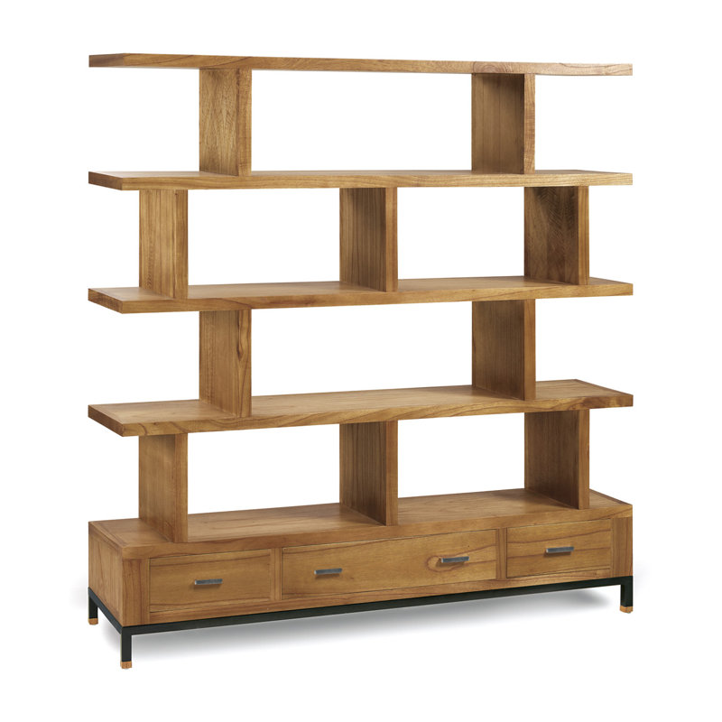 Madhu 170cm H x 160cm W Solid Wood Library Bookcase