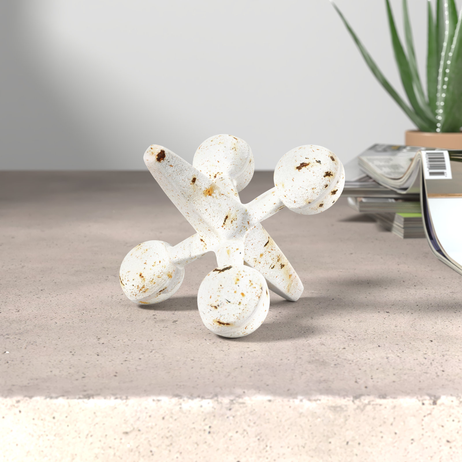 Vernell Iron Jack Accent Figurine / Sculpture, White