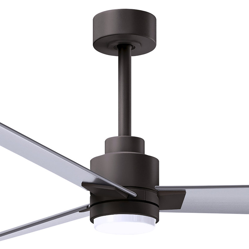 Alessandra - Three Blade Transitional Ceiling Fan -LED, Brushed Nickel, Textured Bronze, 56"