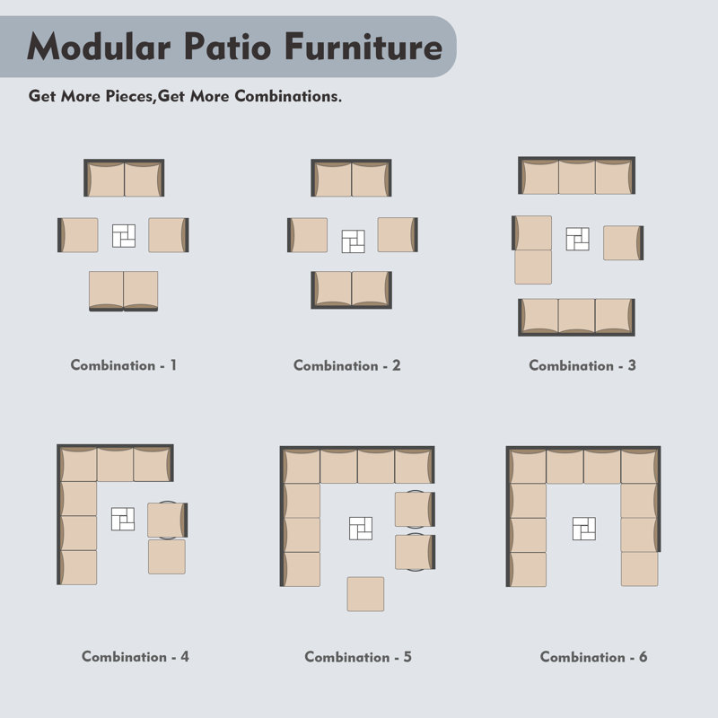 Quinte Premium All-Weather Wicker 6 - Person Patio Conversation Set with Cushions, Beige
