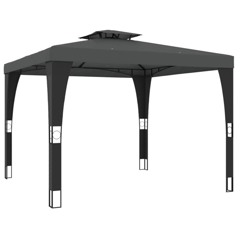 Celton Powder Coated Steel Gazebo, 2.98 x 2.98m, Anthracite