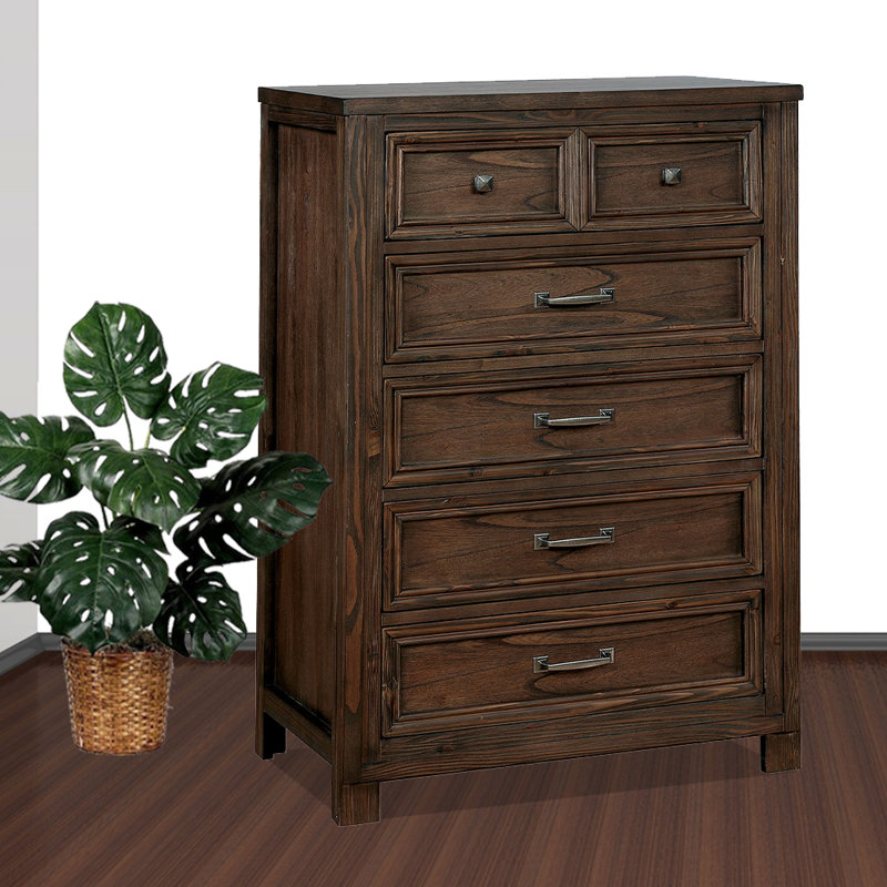 Commode 8 tiroirs Caitlyn, Chêne