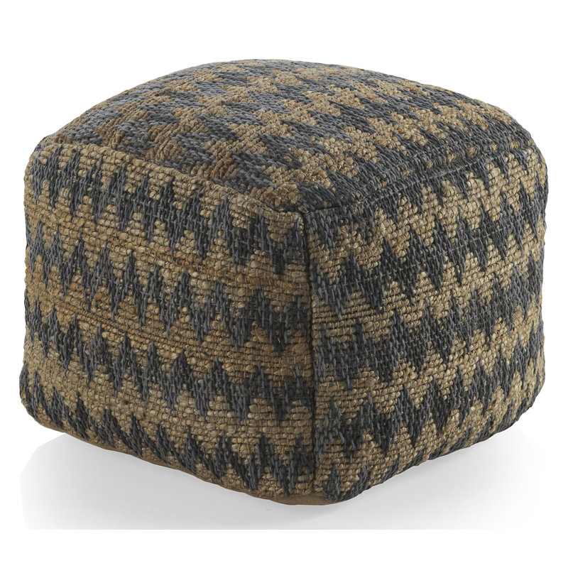 Dearth 45cm Wide Square Chevron Pouffe Ottoman