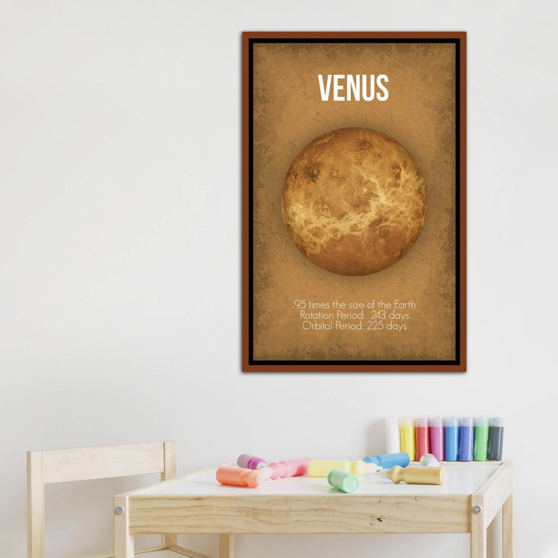 Décoration murale Venus Kids, H 40 po x l 26 po x P 1,5 po, Toile classique avec cadre brun