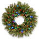 The Holiday Aisle® Norwood Fir Wreath with Battery Operated Multicolor LED Lights