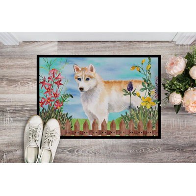 Tapis de porte pour l’extérieur antidérapant sibérie husky spring