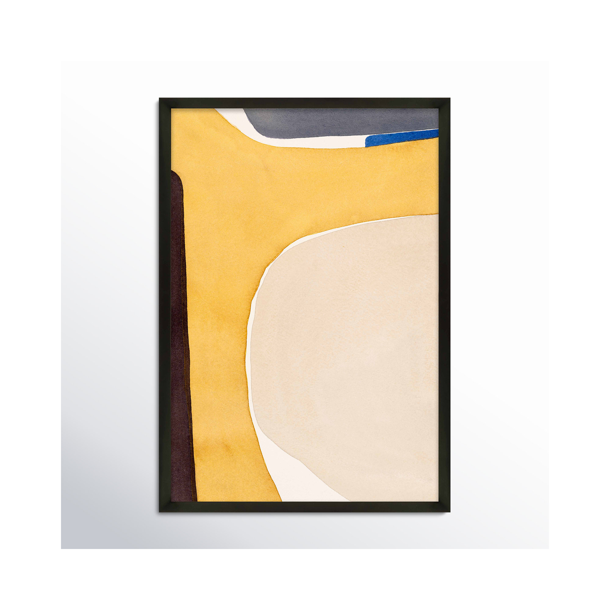 Hint Of Cobalt by Julia Balfour, 38" H x 26.5" W x 1.25" D, Black Picture Framed Paper