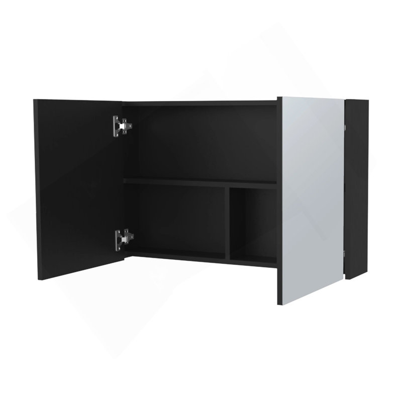 Armoire à pharmacie Wenge avec miroirs inclus et 2 portes, Wengé