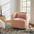 Jaydin Coral 34" Wide Textured Linen Weave Upholstered Swivel Barrel Chair-444774937