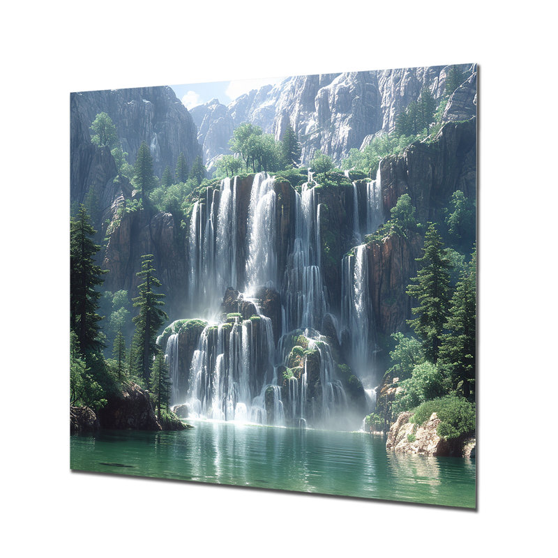 Claypoole - cascade, art mural, H 30 po x l 30 po x P 1 po, Métal