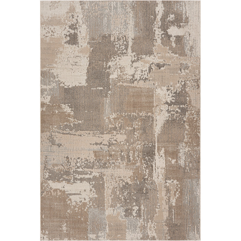  Serilda Rustic Abstract Washable Area Rug, Rectangle 9' x 12'