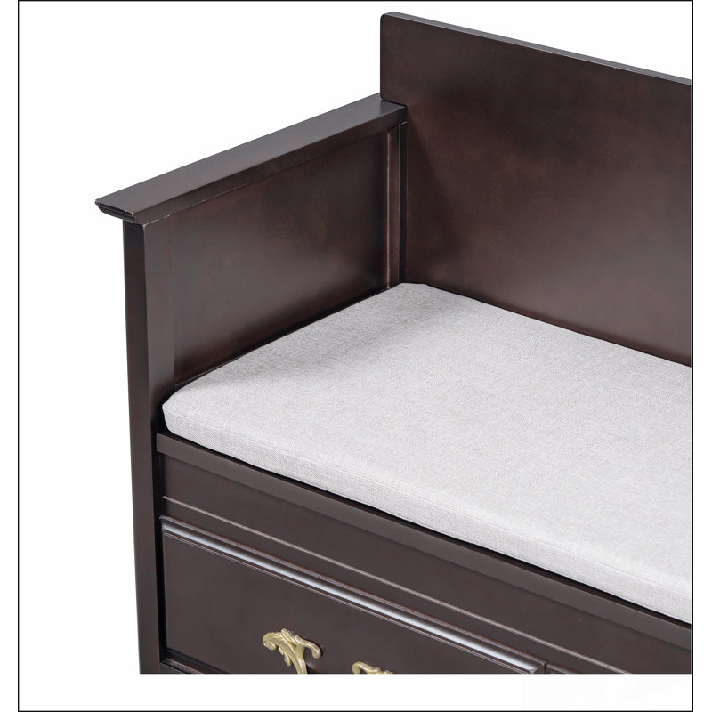 Shoe Bench with Removable Cushion, Entryway Bench with Hidden Storage for Entrance and Living Room, Shoe Storage Bench with Back