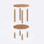 Table basse Columbia Octagon, table d'appoint en bois de hêtre massif pour le salon et le salon-23633889