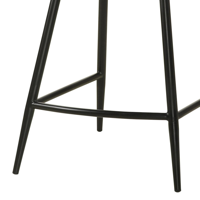 Tabouret de bar rembourré en cuir brun clair (ensemble de 2), Noir, 25.50'' 