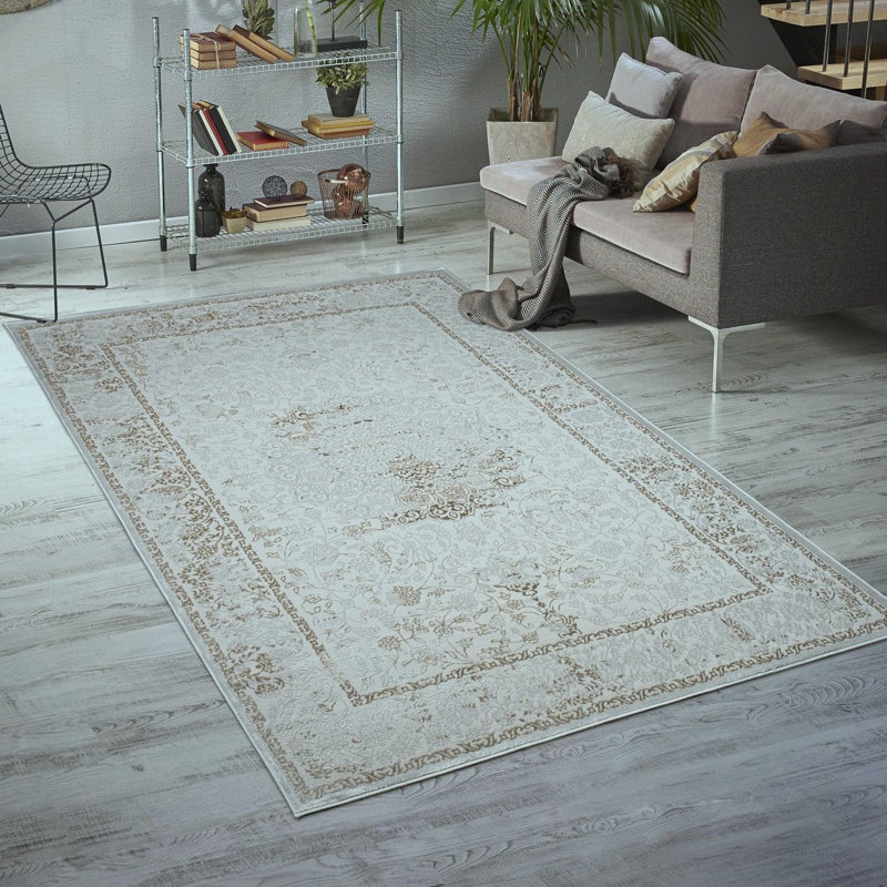  Tapis de salon 3X5 | Tapis traditionnel Boho | Crème beige, Rectangulaire 3 pi x 5 pi