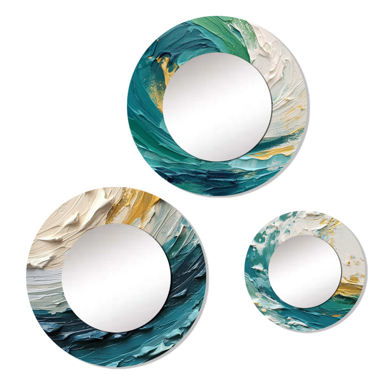 Miroir mural rond en aluminium Dilayla