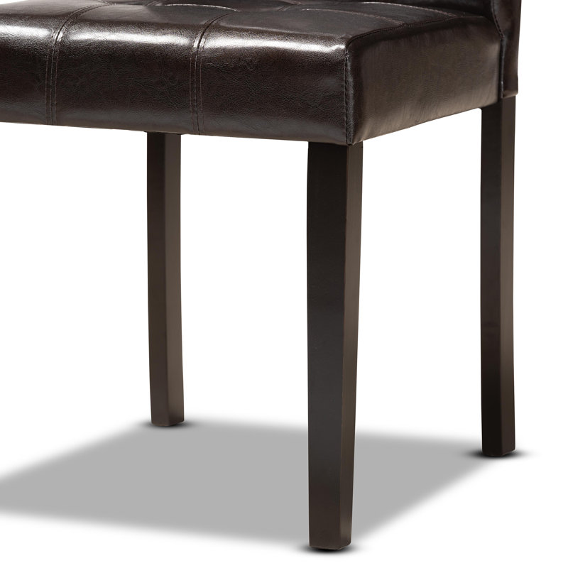 Bramford 5-Pc Dining Set in Dark Brown Faux Leather Upholstered, 37.99'' H X 17.91'' W X 20.47'' D