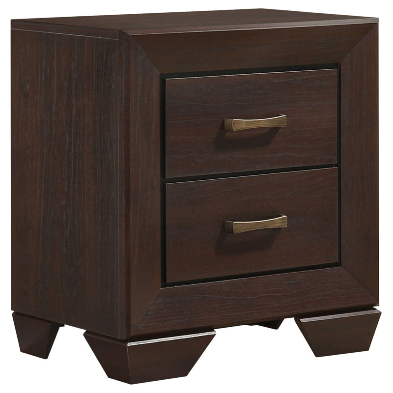 MDF Nightstand With 2 Drawers, Black