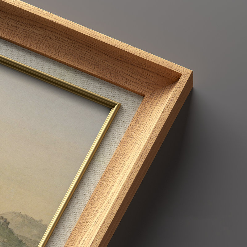 «Classic Countryside Hillside Traditional Pastoral», ensemble de 2 reproductions d'art encadrées sur papier de qualité supérieure 26 po x 36 po