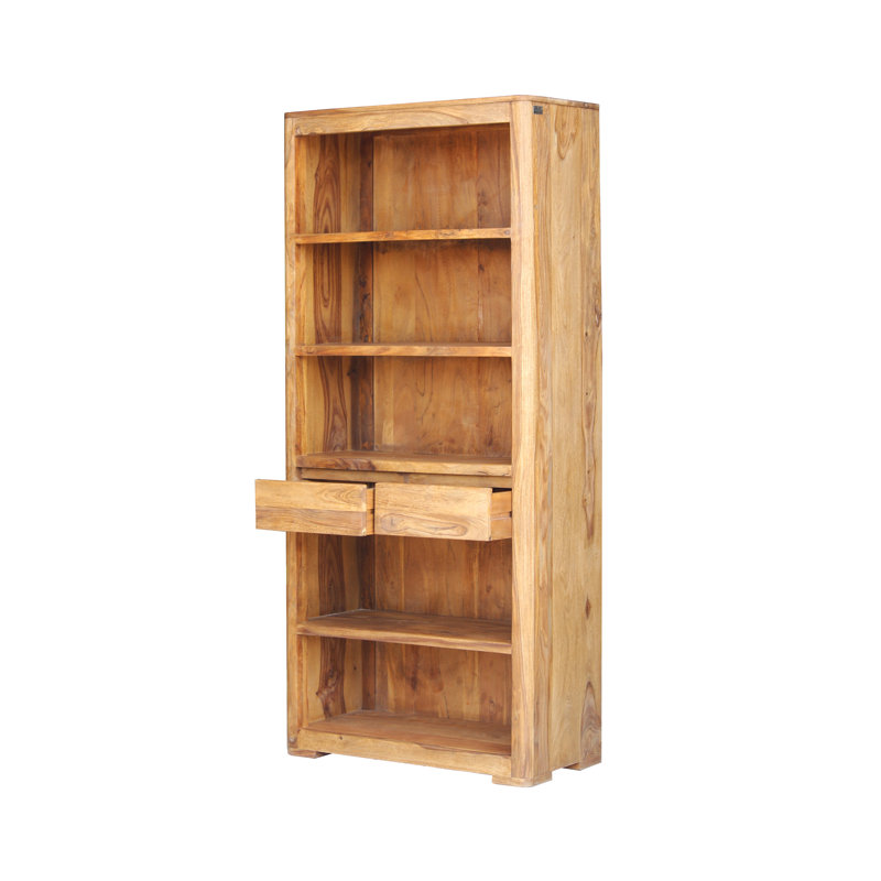 Gaven 200 cm H x 90 cm W Solid Wood Standard Bookcase, Teak