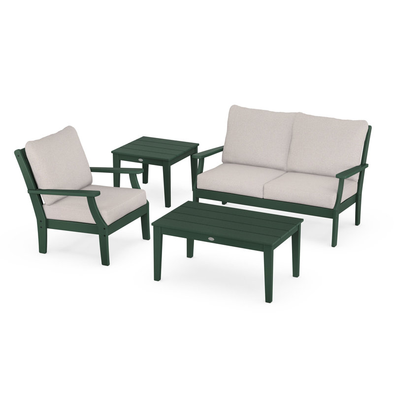 Braxton 4-Piece Deep Seating Set, Sand, Cast Ash