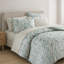 Ensemble d'édredon 5 pièces pour lit simple TG avec draps, vert