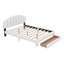 Grand lit plateforme tapissier avec table de chevet en molleton Abinayan Teddy-816606650