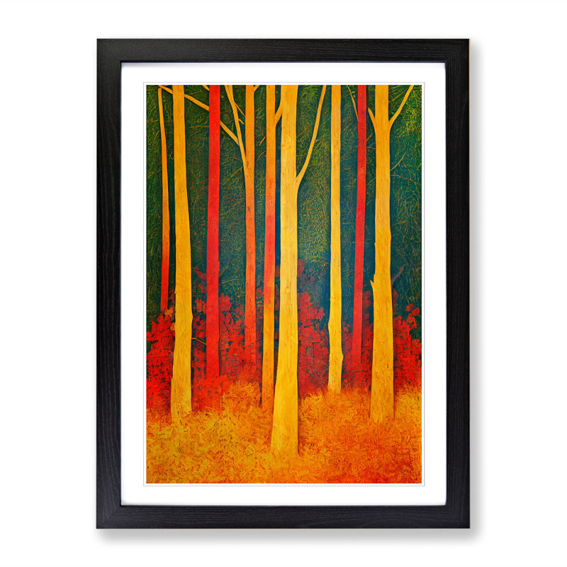 FRM-V0523-149X Autumn Forest Vol.6 - Single Picture Frame Print, 34cm H x 25cm W x 2cm D, Walnut Framed