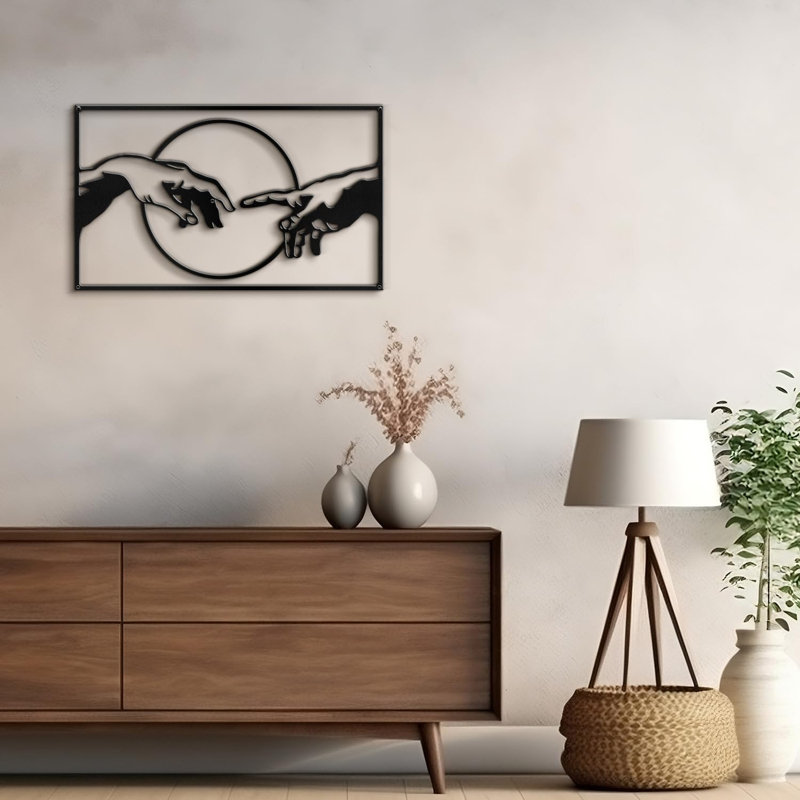 Décoration murale en métal, Noir, H 20 po x l 30 po x P 0,05 po