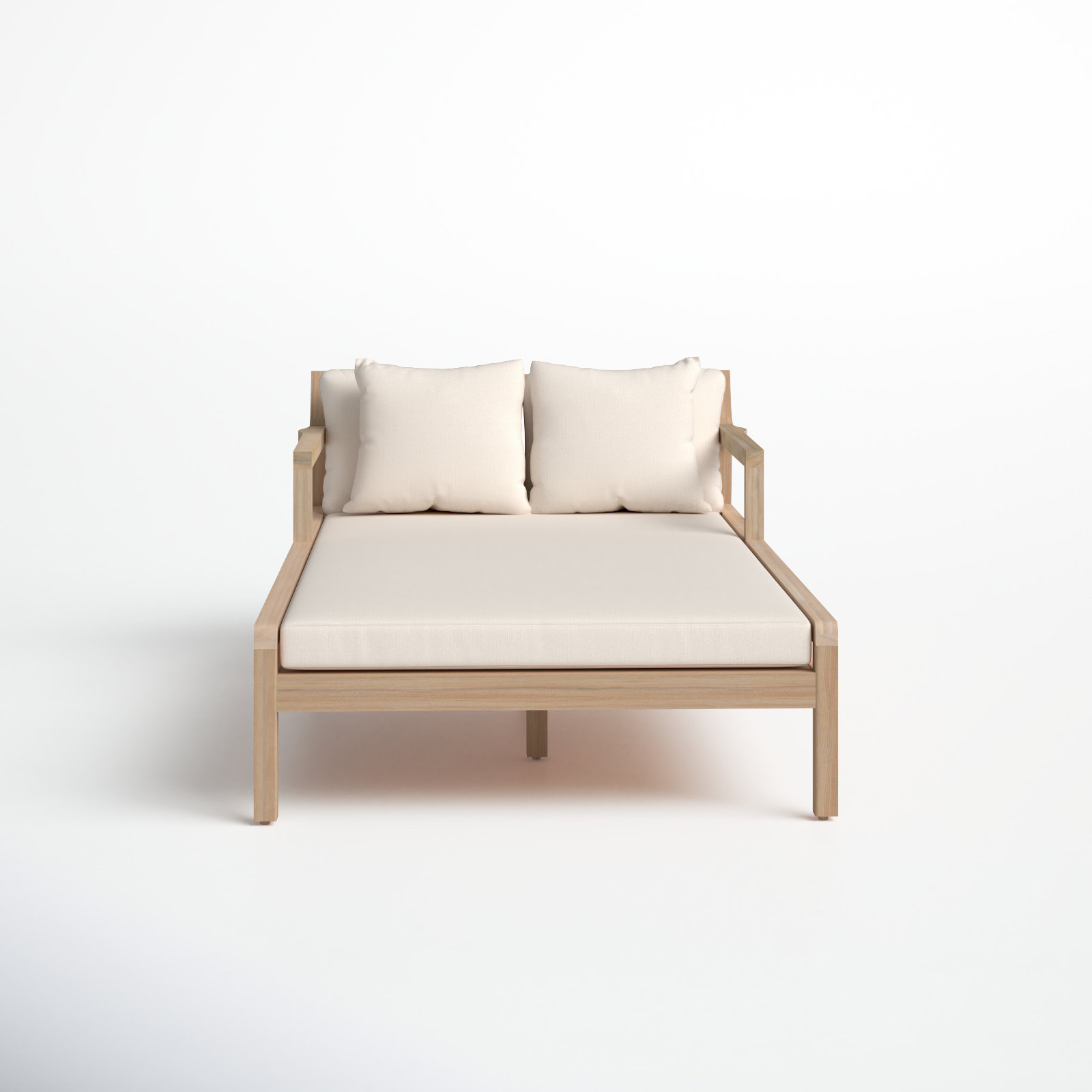 Joss & Main Amina Outdoor Solid Wood Acacia Double Chaise Lounger