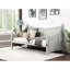 Lit de jour simple gris de style transitionnel, moulure, conception d'affiche avec embouts, bois massif et bois d'ingénierie pour rehausser le décor avec style, double usage