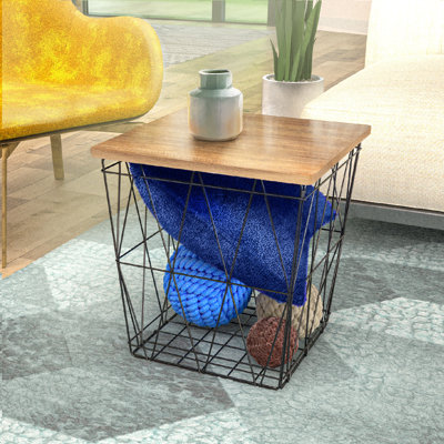Table de bout avec plateau et plateau en bois massif