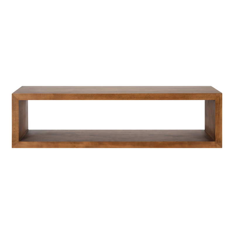 Tablette flottante en bois massif Robin, H 8 po x l 30 po x P 8 po, Brun rustique