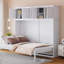 Grand lit escamotable mural avec armoires supérieures, blanc-1791664889-1791664886