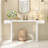 60-Inch Console Table With Geometric Clean Lines Design,Stylish Entryway Table With Painted Finish And Adjustable Feet-128993988