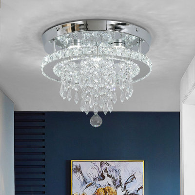 Lustre unique à DEL à 1 lumière avec accents de cristal Daeveon