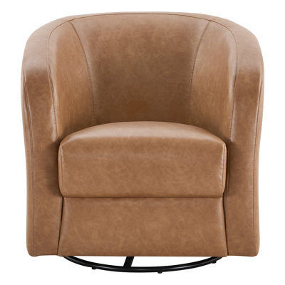 Fauteuil d'appoint rembourré et pivotant en cuir