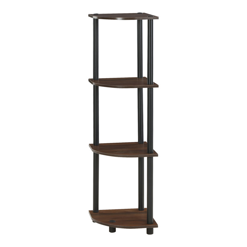 Elvin Corner Shelving Bookcase, Espresso/Black