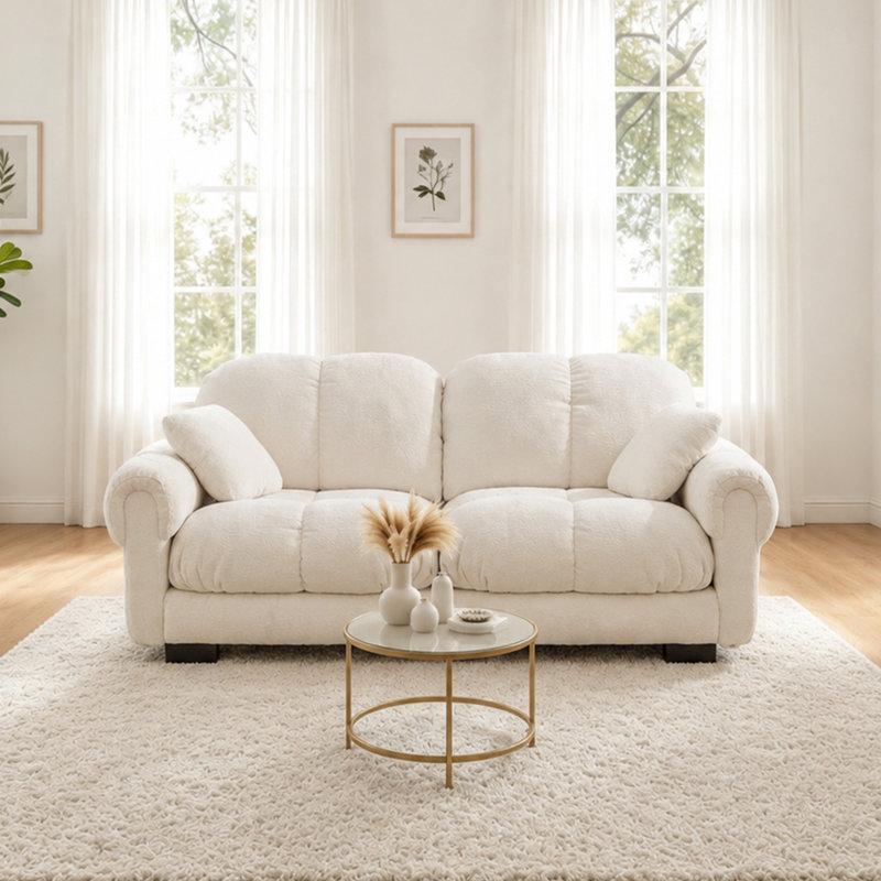  Canapé en chenille Cloud, Beige Chenille