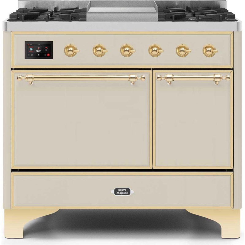 ILVE Majestic II 40 in Dual Fuel Range, Blue Gray/Chrome, Liquid Propane