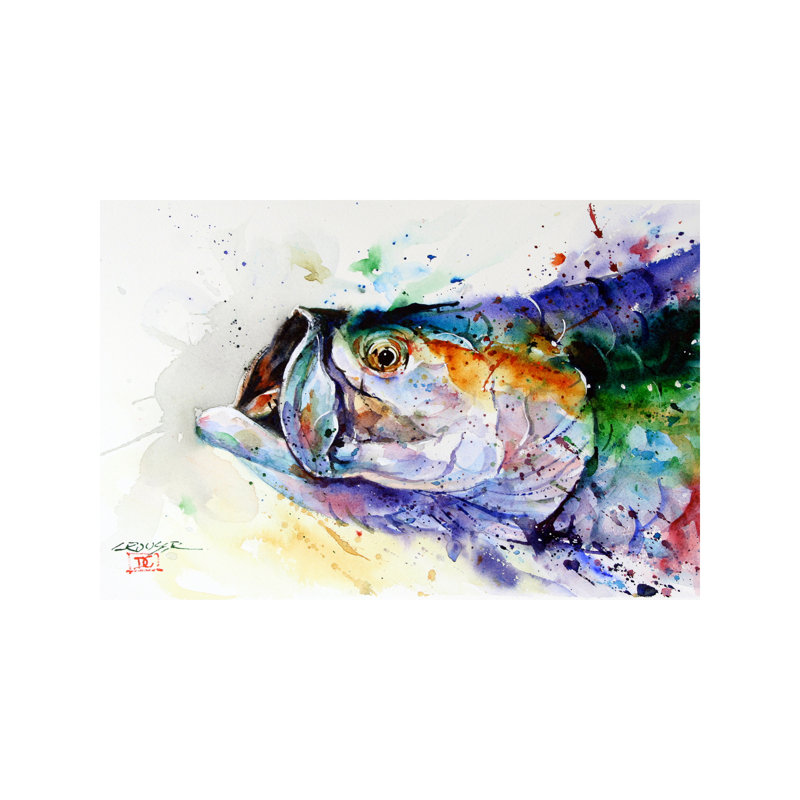 Fish by Dean Crouser - Wrapped Canvas Painting, 66.04 cm H x 45.72 cm W x 1.91 cm D