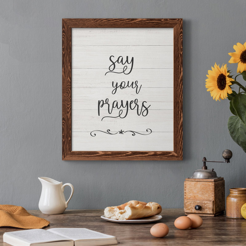 «Say Your Prayers», art textuel sur toile, Érable, 44" H x 31" W x 1" D