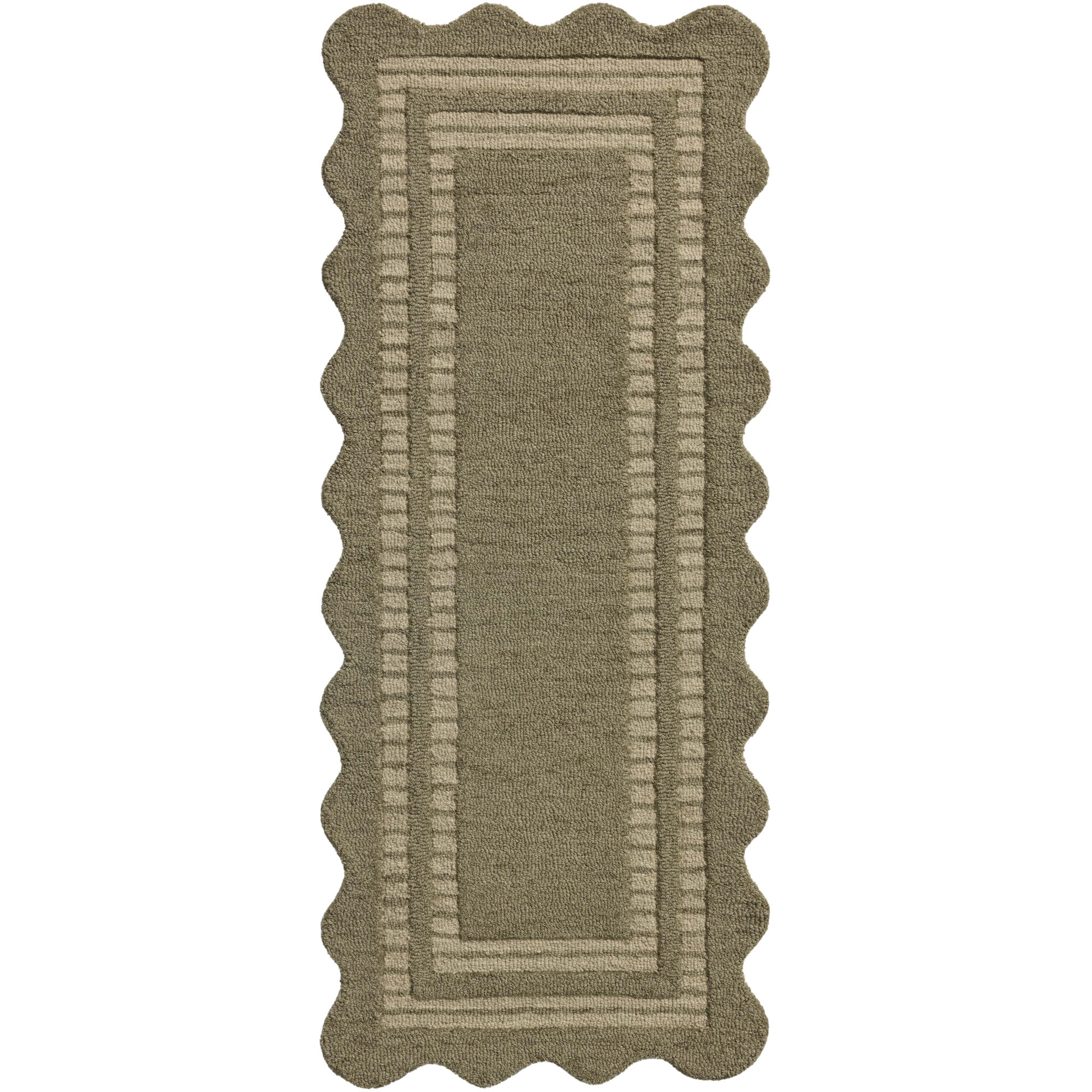 Scottie Area Rug, Square 1'6", Olive/Pebble